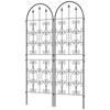 Set of 2 Metal Garden Trellis, Decorative Trellis Panels for Climbing Outdoor Plants, Vegetables, Vines, Flowers, 150 x 50 cm, Scrollwork Design