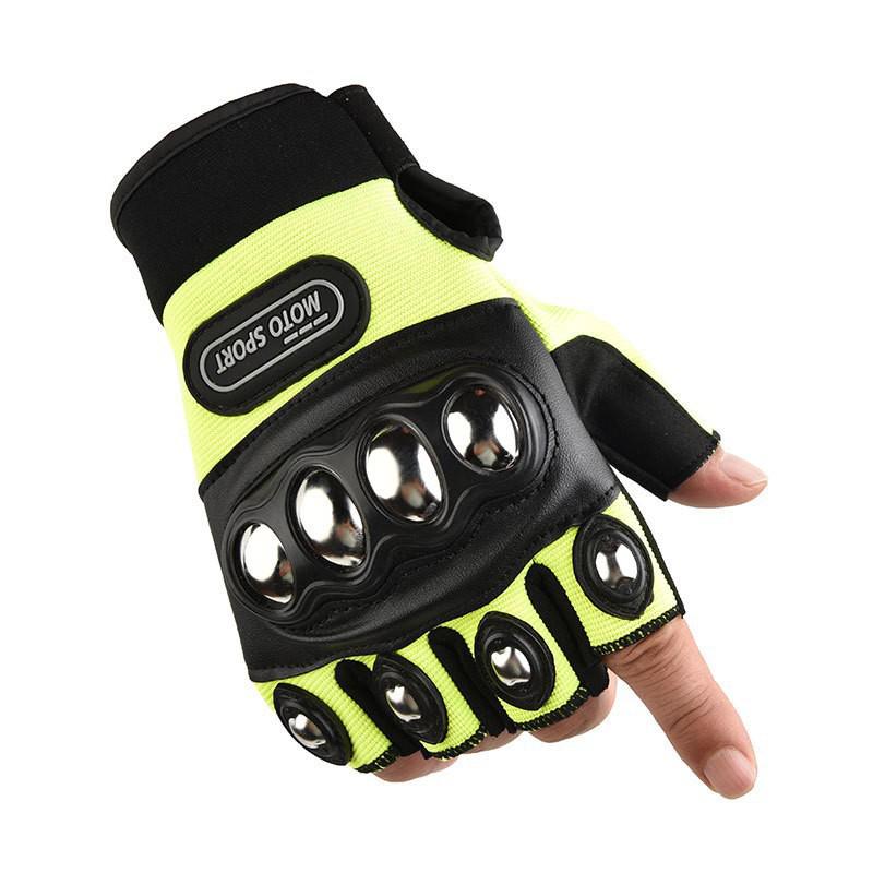 Men's Motorcycle Riding Gloves with Stainless Steel Hard Shell and Anti-Fall Protection for Mountain Biking