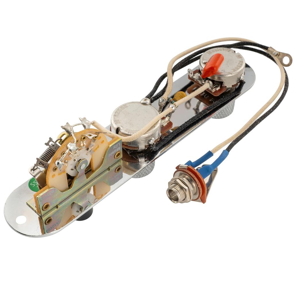 Musiclily Pro Pre-Wired Pickguard and Control Plate Set for Artec Alnico 5 Telecaster Electric Guitar 3-Ply White