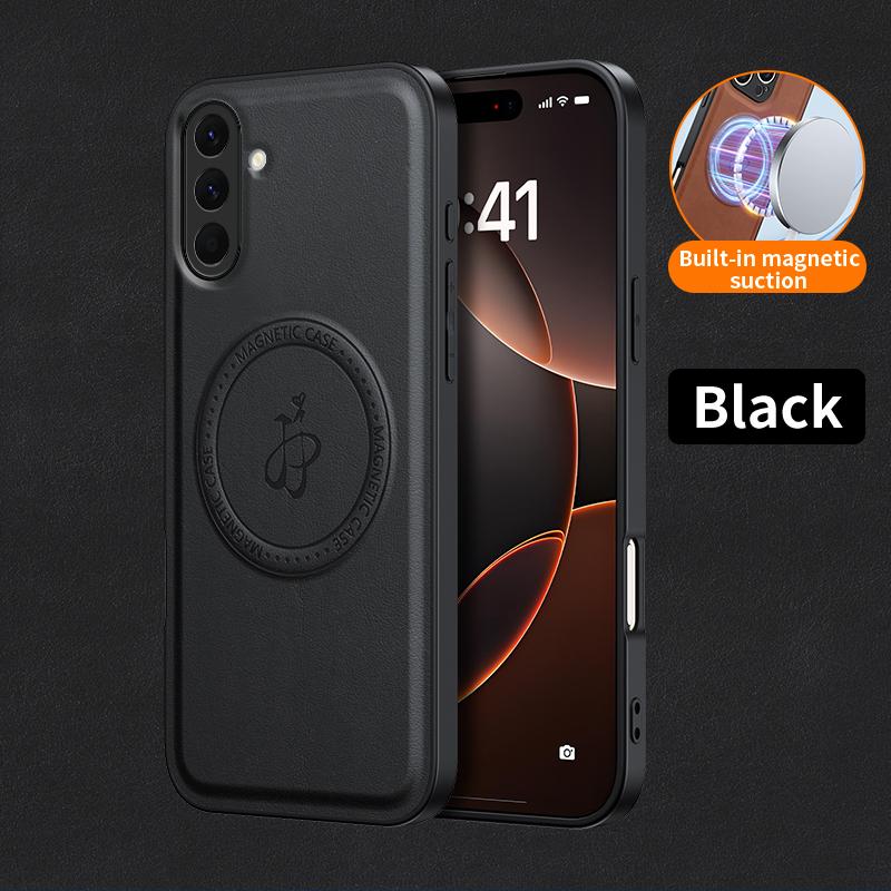 PU Leather Wireless Charging Magnetic Case for Samsung Galaxy A56 A36 A26 A16 5G A55 A35 Protective Cover Hard Back Shell Coque