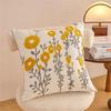 Pillowcase Artistic Flower Stitching Cotton Canvas Pillow Cover Breathable Sofa Bed Accent Piece Pillow Sham