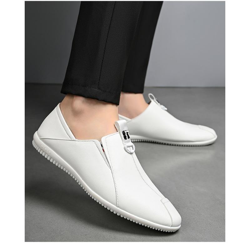 Fashion Designer New Slip-on Solid Color Men's Loafers Spring Autumn Flat Soft Leather Male Dress Shoes Casual Man Leather Shoes