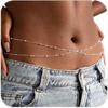 14K Gold Plated Waist Chain for Women - Gold Belly Body Chain Layered Waist Beads Chain Belt Beach Summer Jewelry Accessories for Women