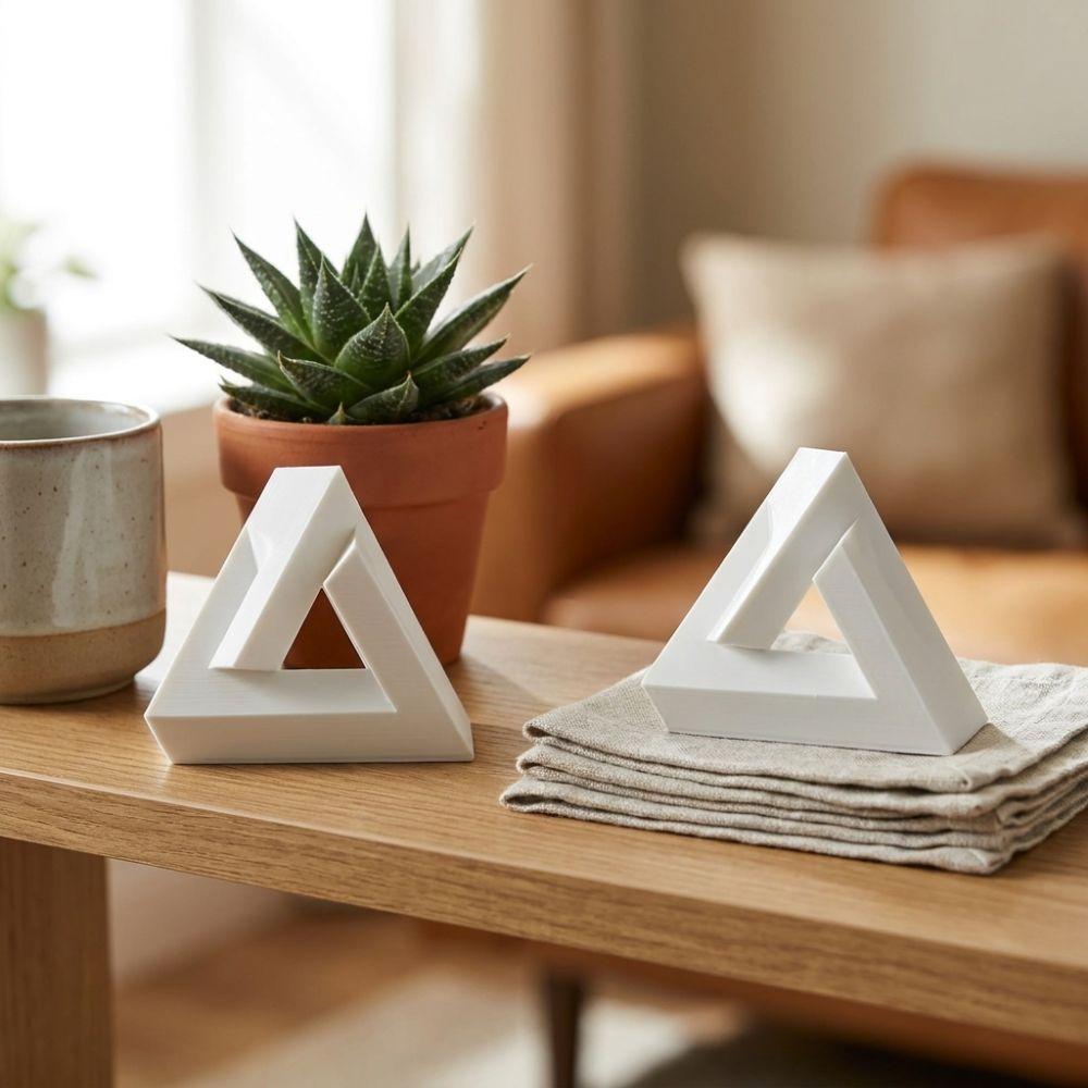 Triangle Illusion d'Optique Géométrique Imprimé en 3D Paradox Optique Artisanat Décor Cadeau Original
