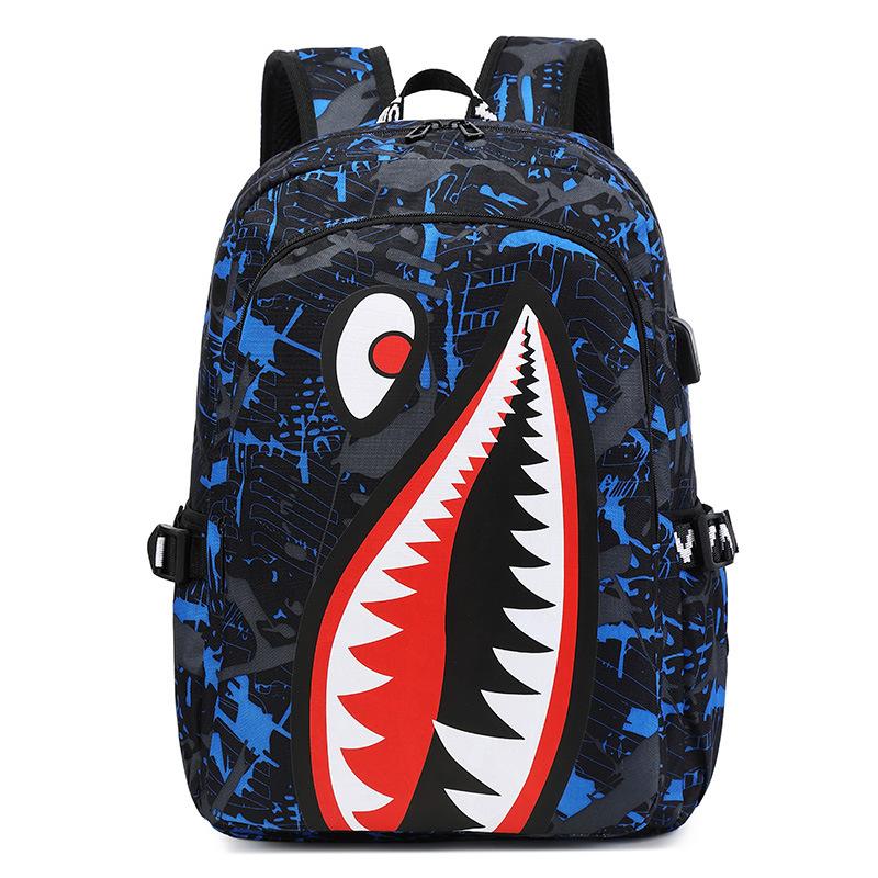 Specially Designed for Elementary School and Children's Backpacks with Shark Personalized Pattern Printing, Large Capacity Lightweight Backpacks