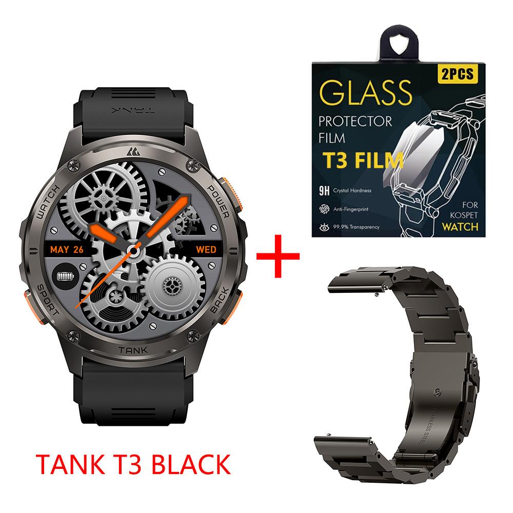 Original KOSPET TANK T3 Smart Watch For Men Military Smartwatch Women Digital Fitness Watches  AI Voice AOD Bluetooth