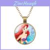 Beautiful Ariel Little Mermaid Necklace Cartoon Gemstone Pendant Princess Jewelry