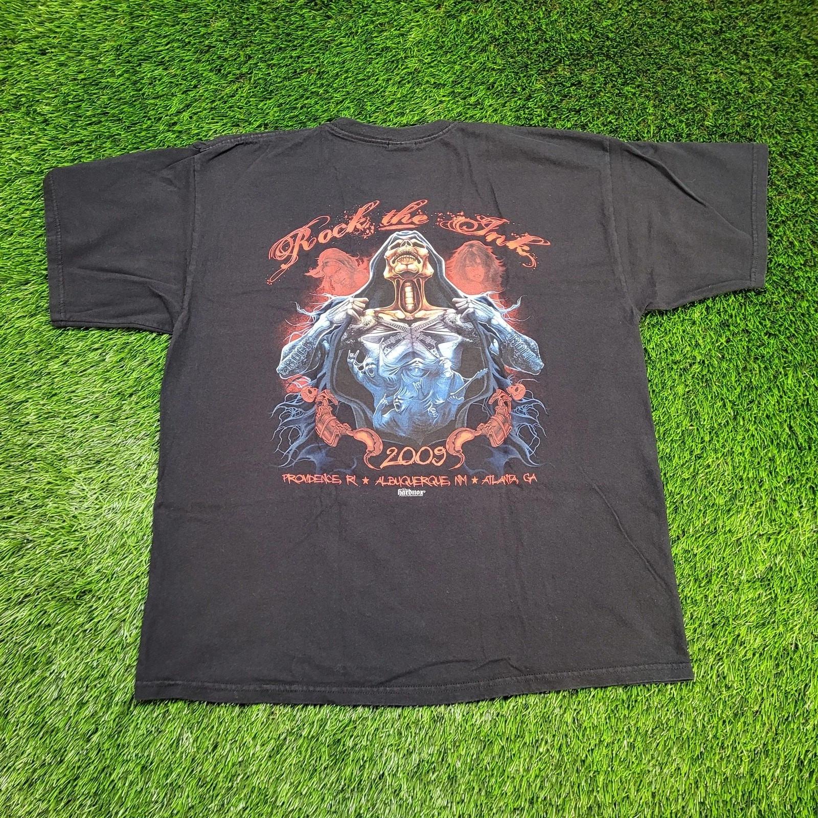 

2009 Rock the Ink Tattoo Tour T-Shirt Double Sided Gildan Mens XL L