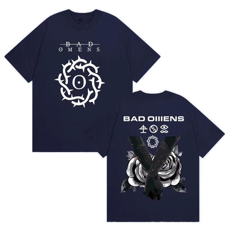 Rock Band Bad Omens Graphic T-shirt Men and Women Summer Gothic Clothing Round Neck Short Sleeved Top