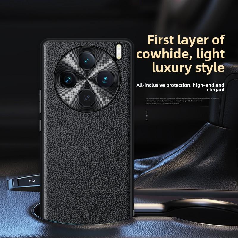 Premium Genuine Cowhide Litchi Leather Case for X200 Ultra X200s X100s X90s Pro Pus X100 Hardware Len Full Protection Hard Cover