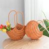 Eleganti Rattan Cesto di Fiori in Vimini Intrecciato a Mano Vasi Portatili per Composizioni Floreali per Matrimonio e Decorazione Domestica