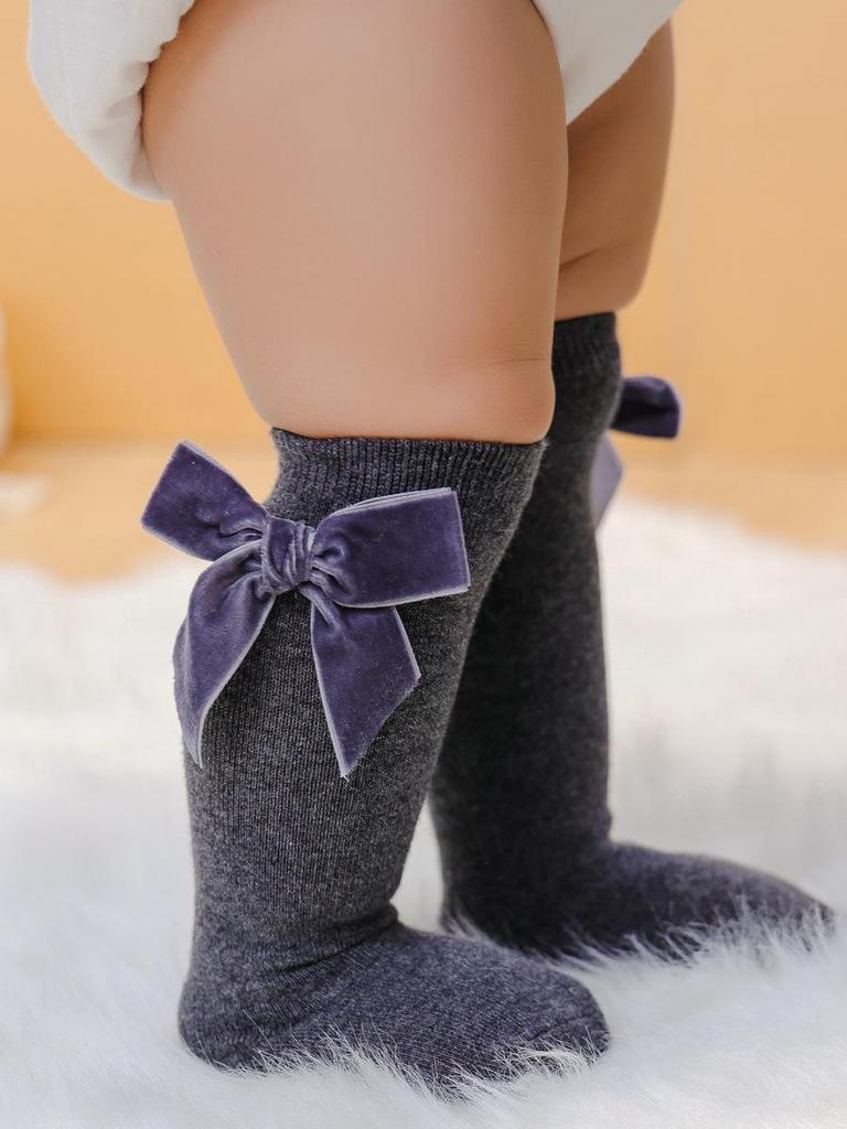 Samtschleife Wadenhohe Baby Prinzessin Party Socken