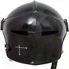 Medieval Barbute Helmet Role Play Knight Wearable Helmet Steel With Liner And Chin Strap, With Stand Mens Gift,