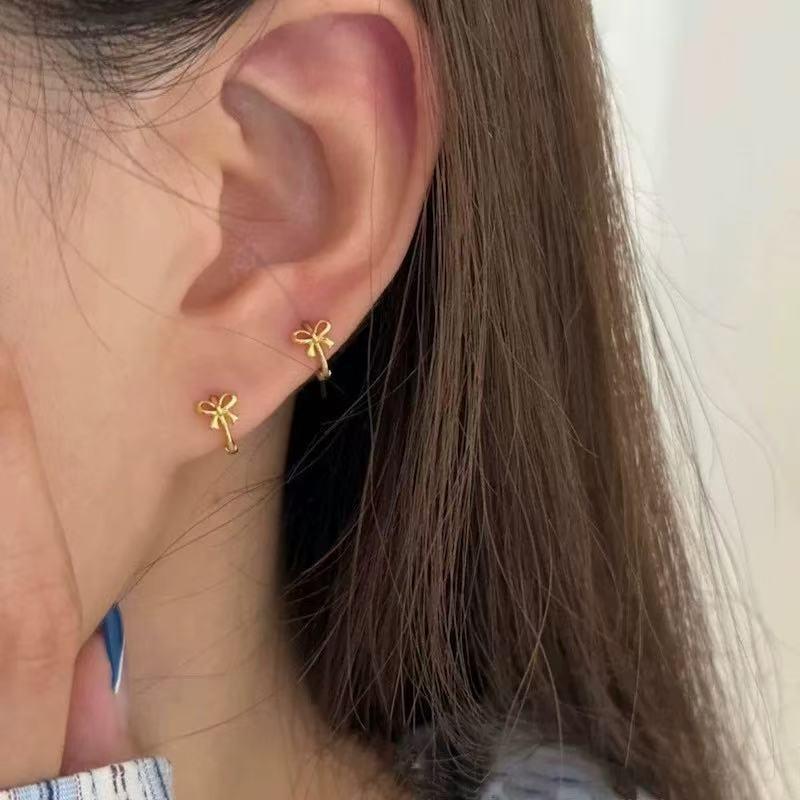 

New Y2K Bowknot Zircon Stud Earrings For Women 2025 Trendy Cute Zircon Piercing Ear Accessories