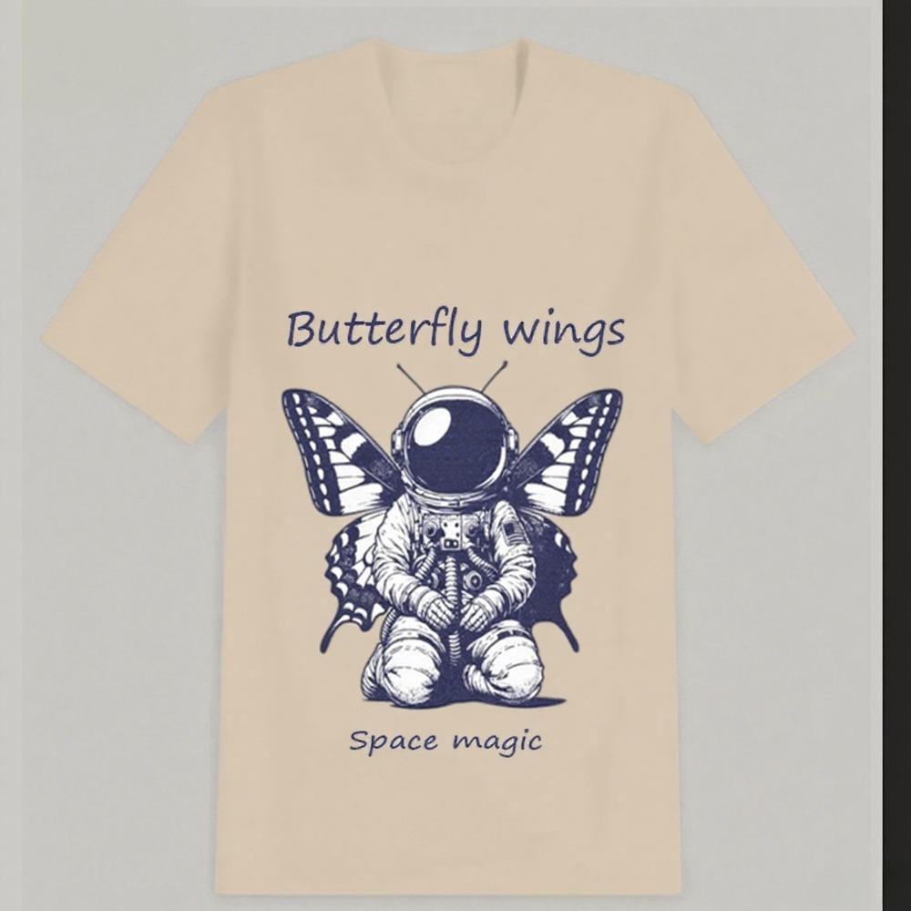 Street Emerging Trend Style Cotton Short-sleeved Style New Printing Art Daily T-shirt Women's Couple Tide Brand Breathable Tops