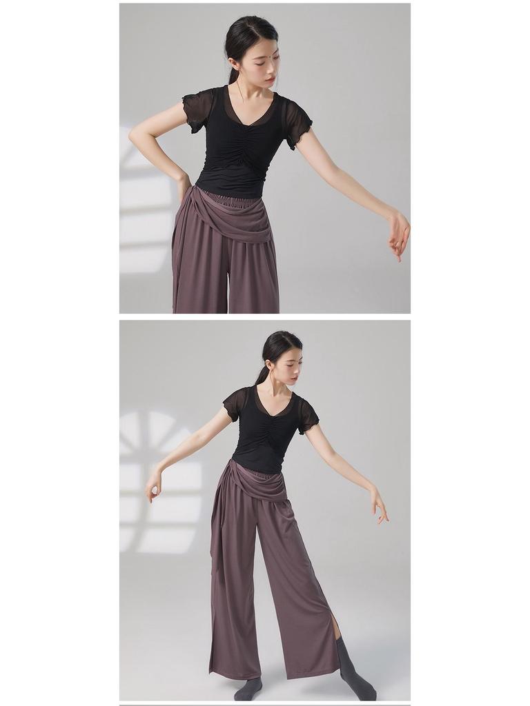 Top de Manga Curta para Dança Moderna Feminino