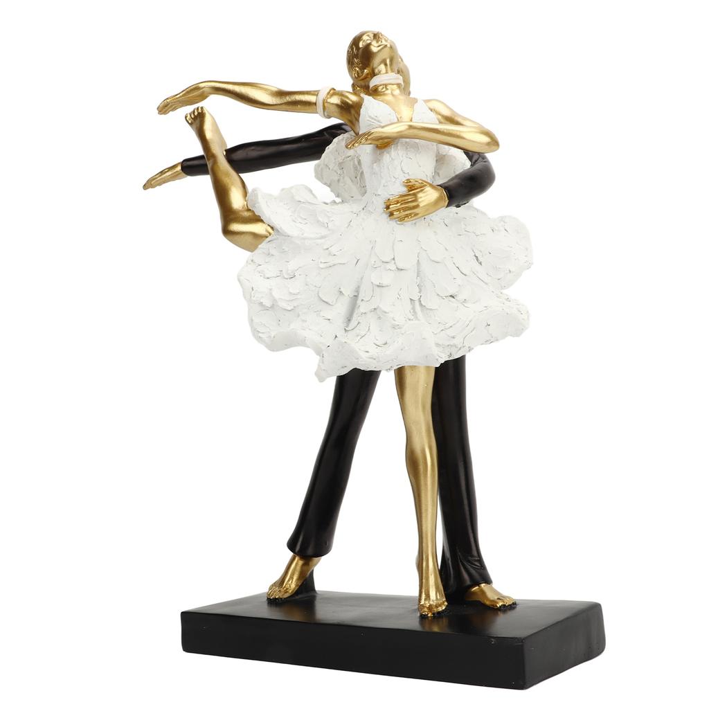 Romantic Couple Dancing Sculpture Decoration Resin Elegant Couple Ballet Dancer Statue Figurine
