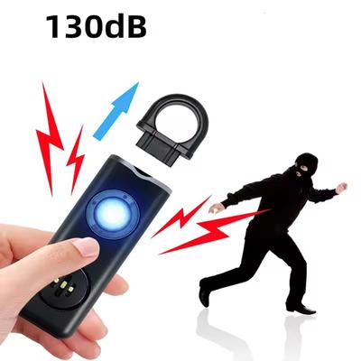 Klíčenka s nouzovým alarmem 130dB Hlasitá siréna pro osobní bezpečnost Nabíjecí Elektronické zařízení pro sebeobranu Svítilna pro ženy