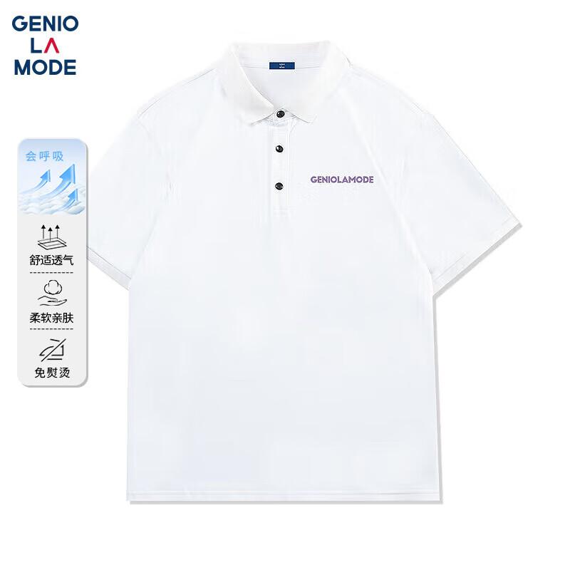 

GENIOLAMODE Men s Casual Logo Print Polo Shirt XL