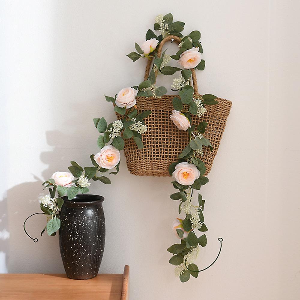 

Wall Decoration Rose Artificial Flowers Living Room Artificial Eucalyptus Greenery Garden Arch светло-розовый