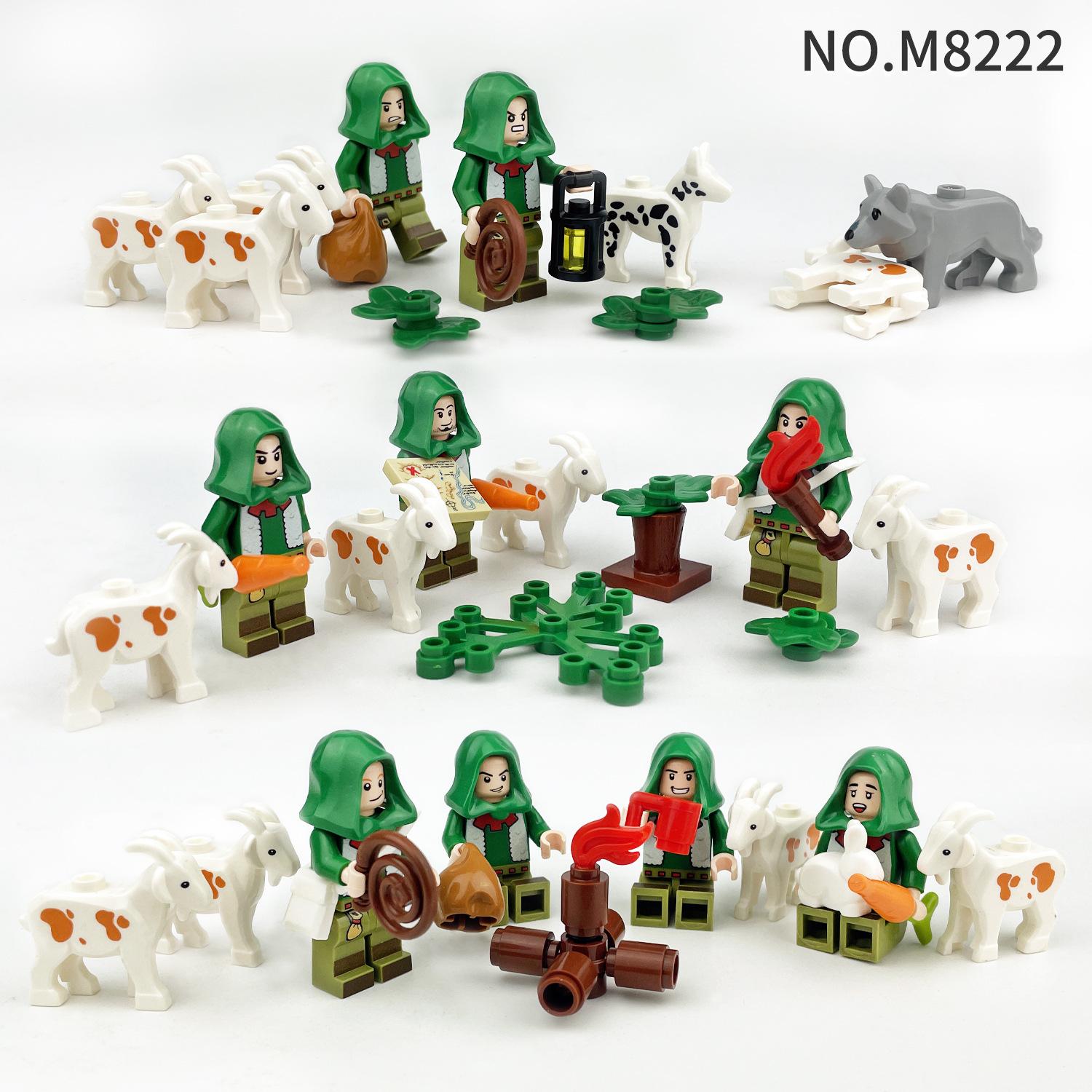12pcs Creative Series Shepherd Boy Farming Man Building Blocks Toy