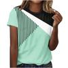 Sommer Mode T-Shirt Damen Einfach Diagonale Streifen 3D Gedruckt Street Casual Harajuku T-Shirt Damen Rundhals T-Shirt Oberteile Kleidung