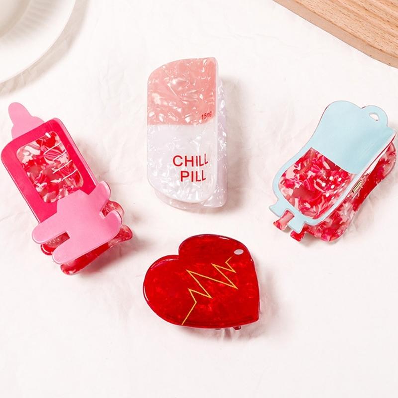 Cartoon Shark Hair Clip Cute PVC Jaw Claw Clip For Women Strong Hold Hairpins Hair Accessory For Daily Use And Parties