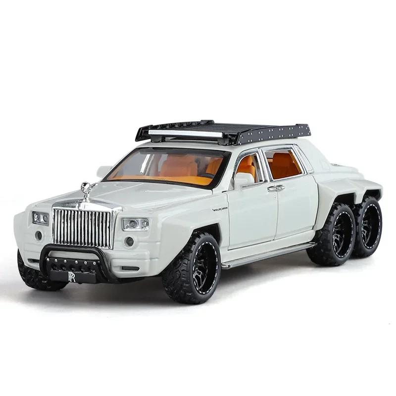 1/32 Rolls-Royce Phantom 6X6 Alloy Car Model Diecasts Metal Toy Off-road Vehicles Model Sound and Light Kids Gifts