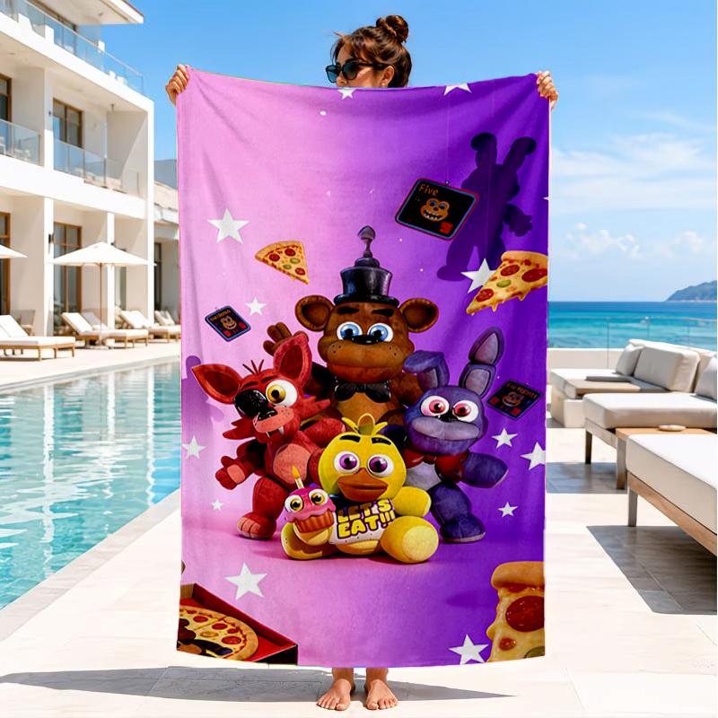Five Nights Party Beach Towel, Super Soft Microfiber, Perfect Gift for Her/Him, Birthday, for Pool, Beach, Travel, Decor Beach Party
