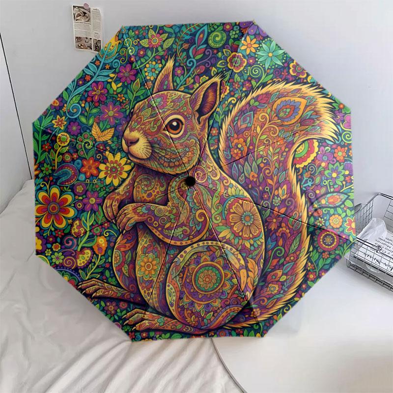 Mandala painting Pattern Pattern New Style Umbrella, 1 Piece Automatic Folding Umbrella, Portable Travel Umbrella, Outdoor Umbrella, Birthday Gift