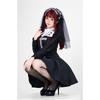 Gothic Bride Halloween Costume Dark Witch Nun Vampire Outfit With Cross For Halloween Party Ghost Performance