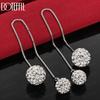 925 Sterling Silver Double-Sided AAA Zircon Pendant Earrings - Exquisite Gift Jewelry