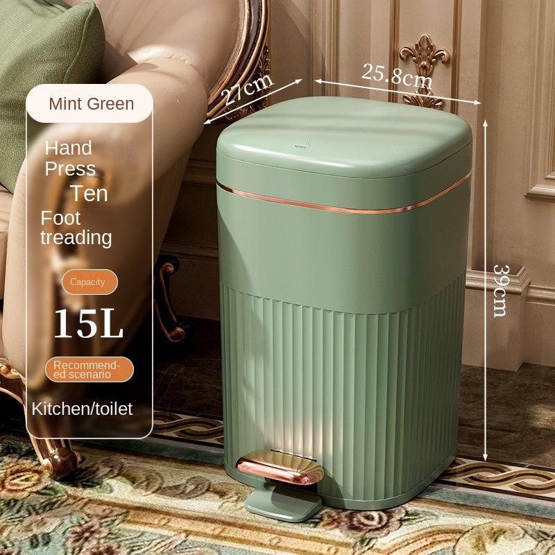 

8/10/15 л легкая роскошная мусорная корзина с крышкой педального типа для вторичной переработки мусора для большой емкости кухни ванной мусорное ведро
