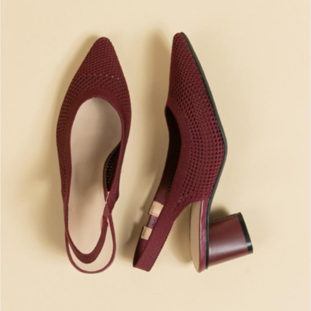 Fashion Hollow Sandals for Women 2025 Summer with A Toe Cap An Empty Strap Pointed Shallow Mouth Side Empty Daily Coarse Heel Sandals