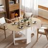 Folding Dining Table, Oval, Seats up to 6, Natural Wood