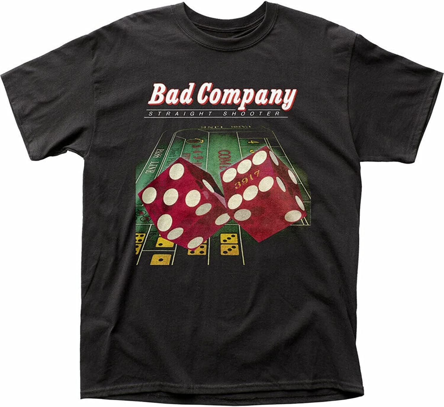 Bad Company Straight Shooter T Shirt Mens Rock N Roll Band Tee Black Black M чёрный