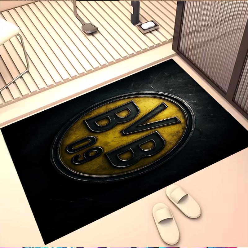Borussia Dortmund Print Rug, Washable Floor Carpet, For Entryway Dorm Laundry Room Office Study, Home Decor Birthday Christmas Gift