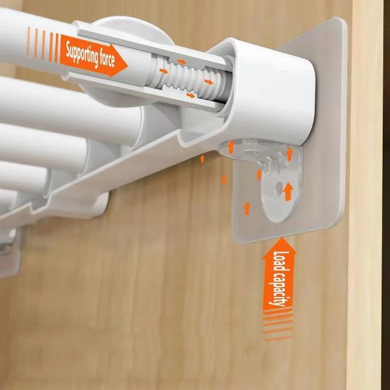 1 st Hyllstöd Krokar Garderob Board Hållare Kök Badrumsgarderob Klistermärke Vägg Självhäftande pluggar Förvaring Organizer Hållare