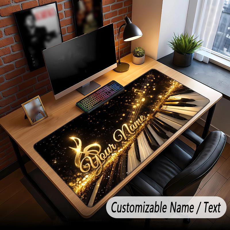 Music Piano Theme Custom Mouse Pad Personalized With Name Text Customized Desk Mat For Office Home Decor