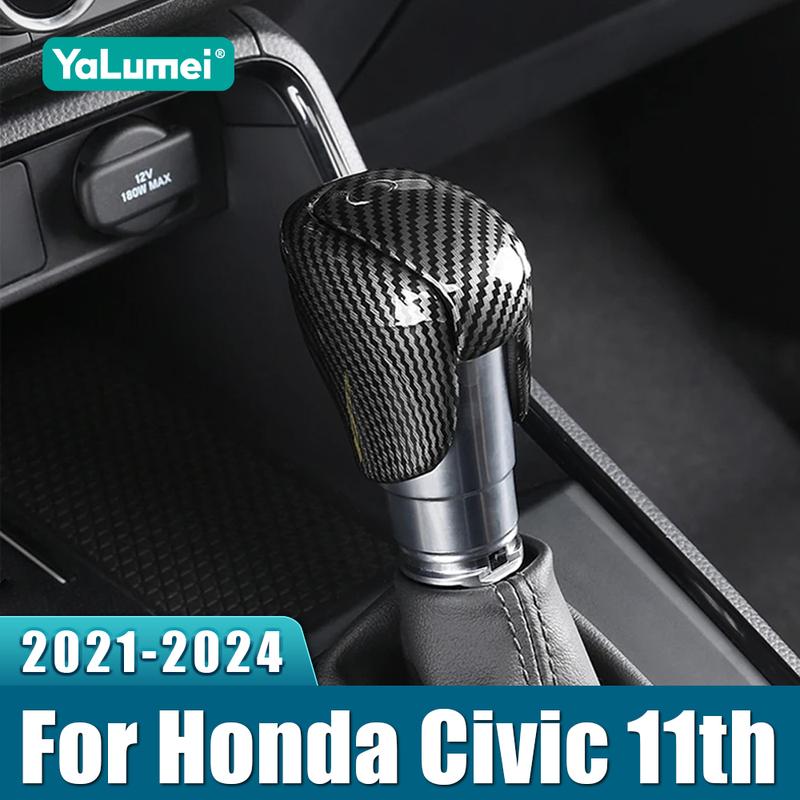 ABS Car Gear Shift Knob Head Cover Automatic Transmission Trim Sticker Non Slip Cap For Honda Civic 11th Gen    2024
