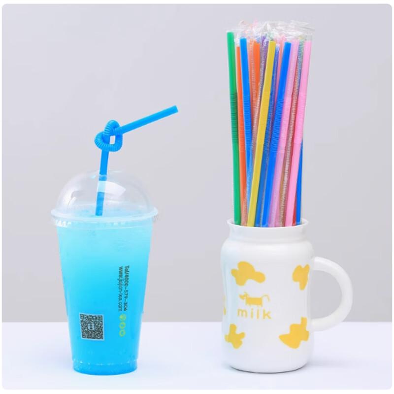 St. Blai Disposable Bent Plastic Drinking Straws