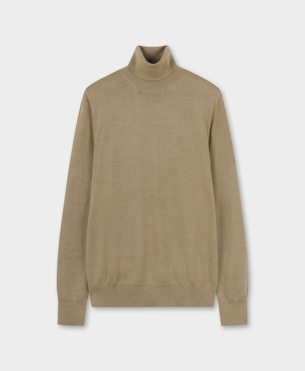 Brooks Brothers Merino Wool Turtleneck Sweater (Camel) (Bbwumf43275Ew) Camel/L