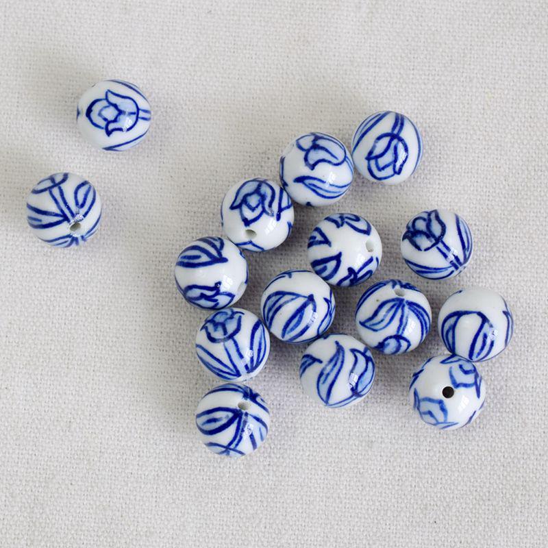 Разноцветный тюльпан, расписанные вручную керамические бусины, браслет и цепочка для телефона.