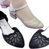 Summer thick heel mesh hollow soft-soled sandals wear shallow mouth pointed hollow rhinestone one-word buckle shoes