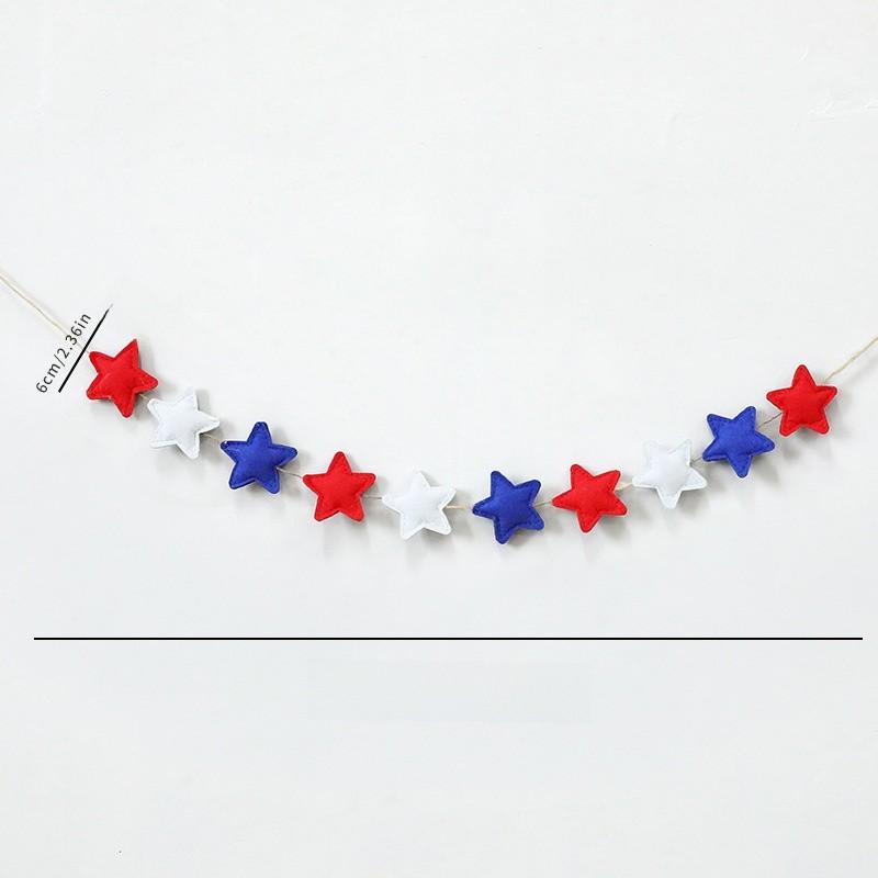 Usa Felt Banner Garland With Star Stripes For Independence Day Home Decor