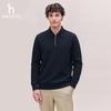 HAZZYS Men's Cotton Polo-Collar Long-Sleeve Sweatshirt