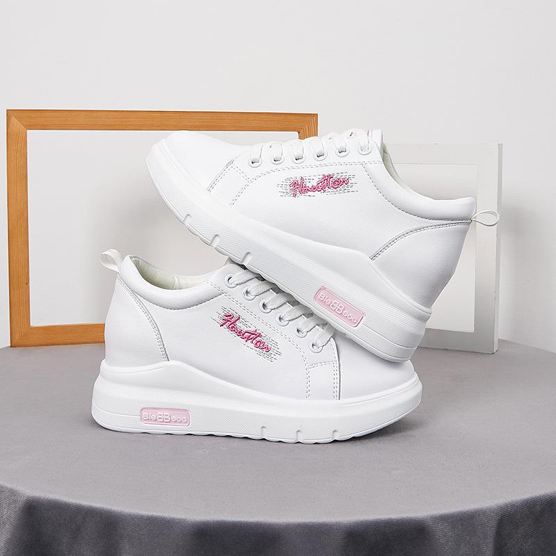 White Shoes for Women Spring Shoes All-match Sports Casual Shoes Thick-soled Height-increasing Women's Shoes
