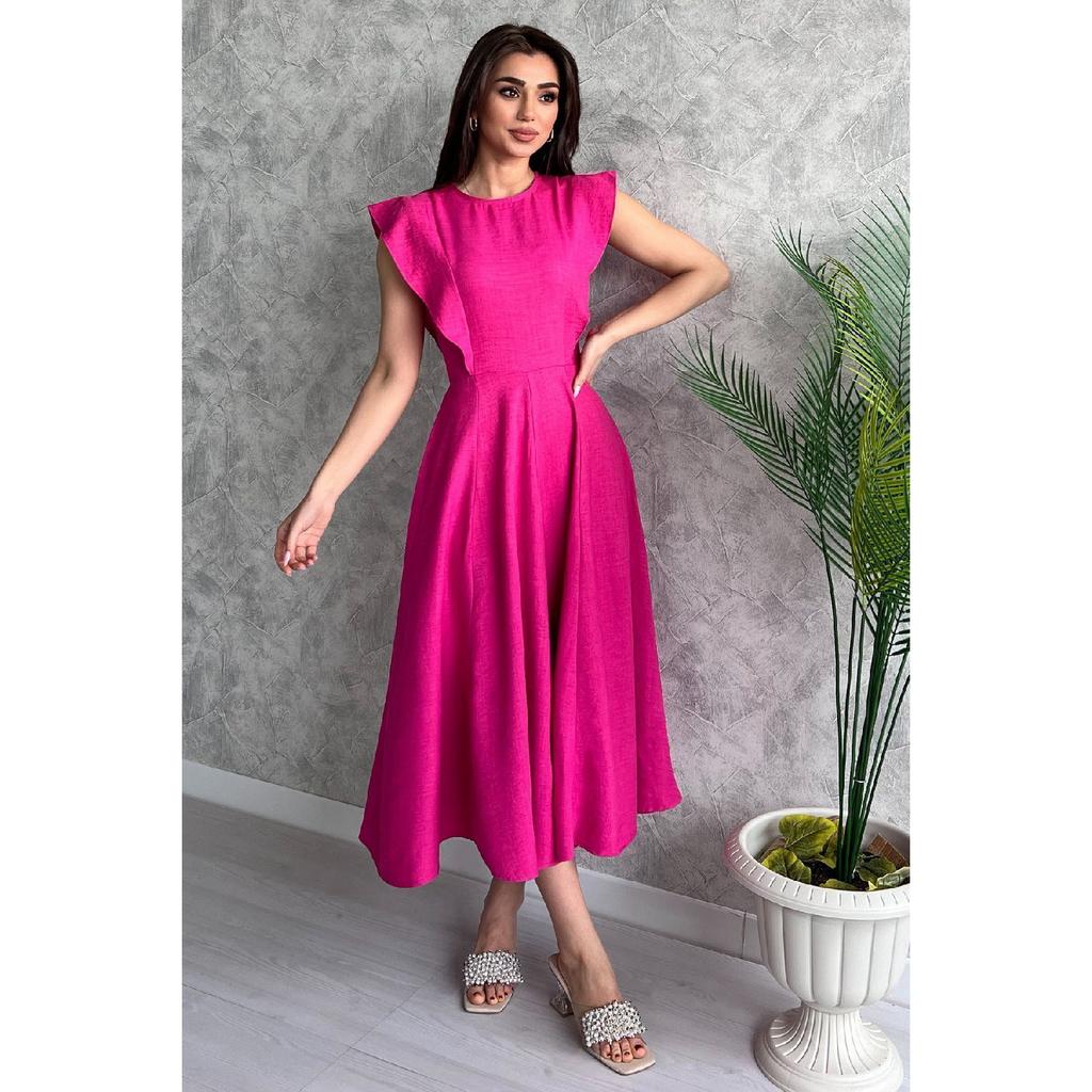 Rochie neagră subțire pentru damă cu decolteu (Vă rugăm să preferați o mărime mai mare.)