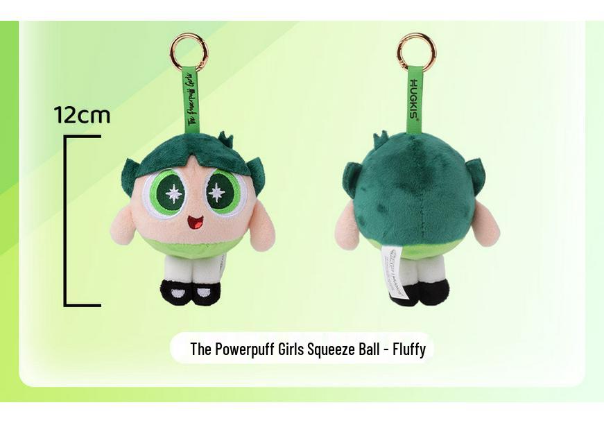 Warner Bros. Powerpuff Girls Plush Ornament Keychain - Stress Relief Spherical Squeeze Ball Charm