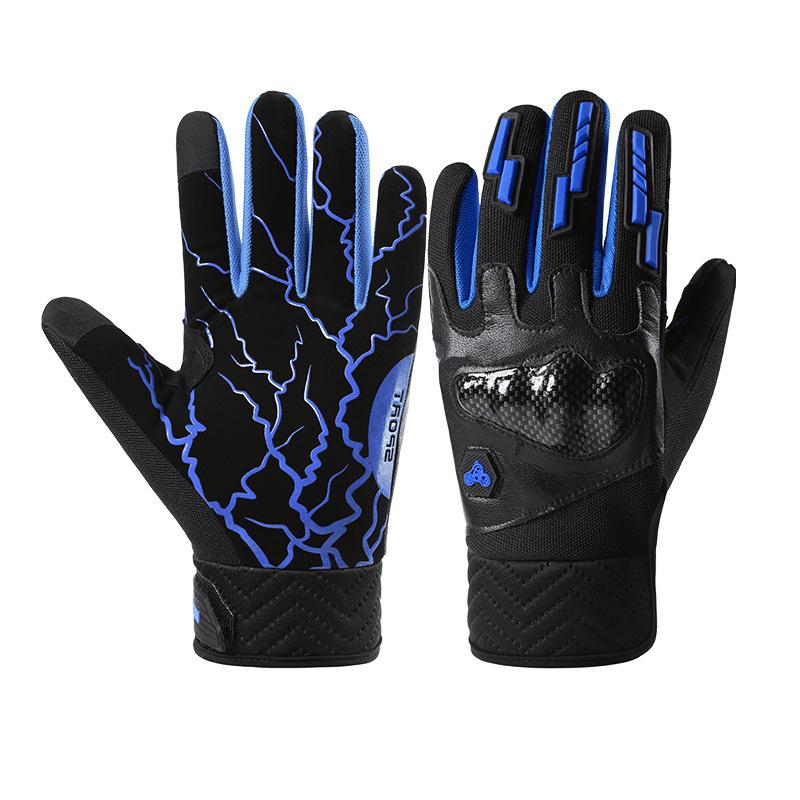 Full Finger Touchscreen Motorcycle Gloves - Fall Protection, Anti-slip, Wear-resistant, Breathable for Outdoor Sport Riding (Spring & Autumn)